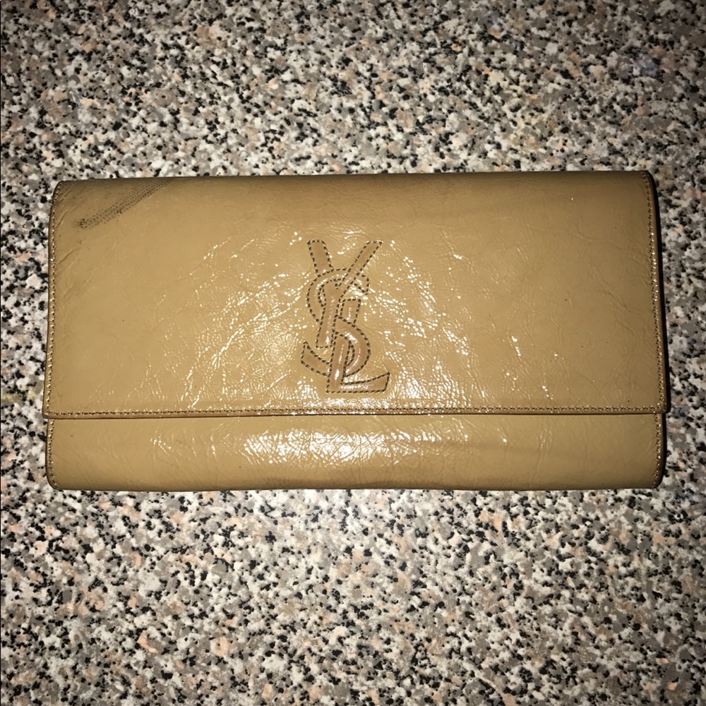 YSL Belle De Jour Clutch in Tan